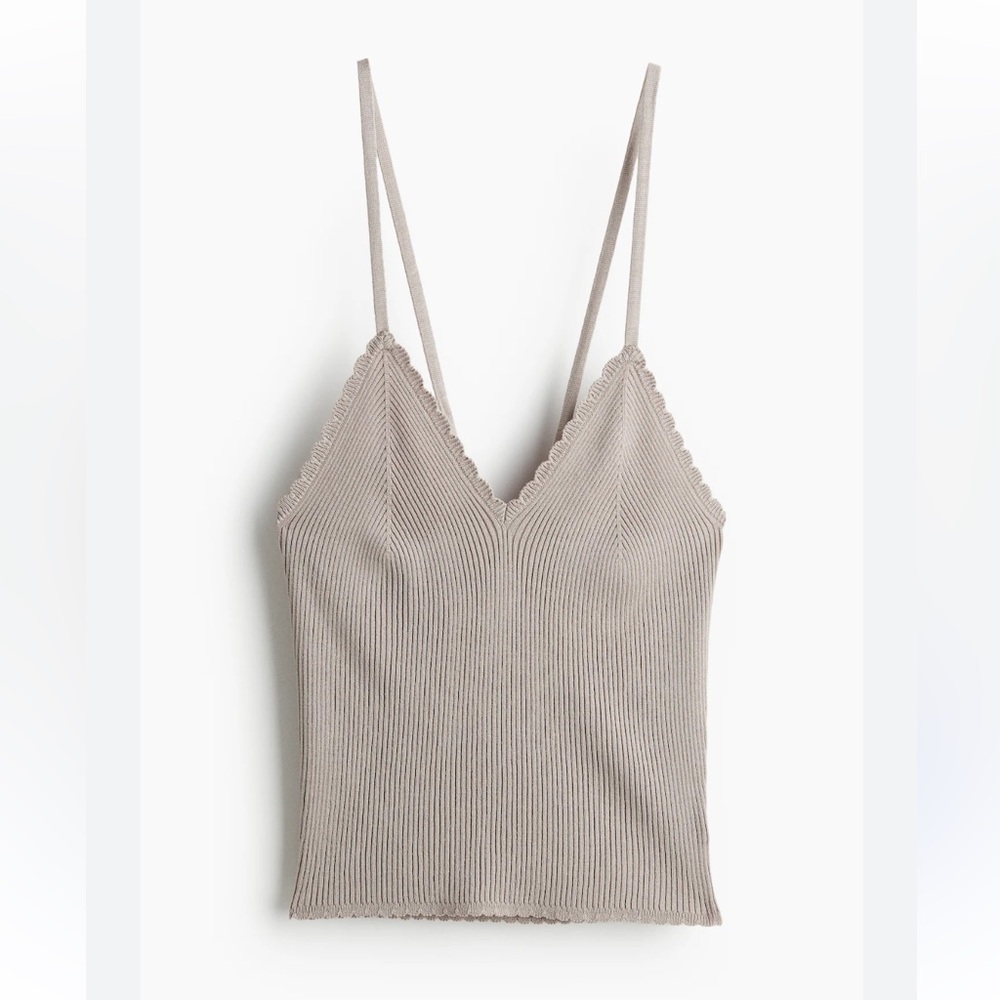 Women's Ribbed Taupe Tank Top